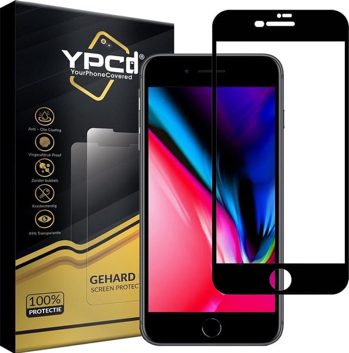YPCd® Geschikt voor Apple iPhone 7 Plus - 8 Plus Glass Screenprotector - Rand tot Rand