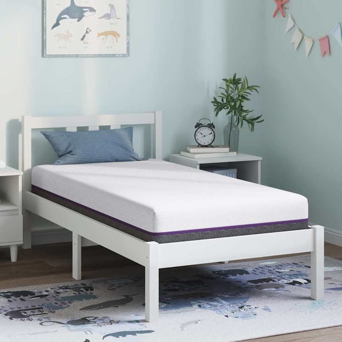 vidaXL - Traagschuimmatras - Medium - 80 - x - 160 - cm - Wit - en - Grijs