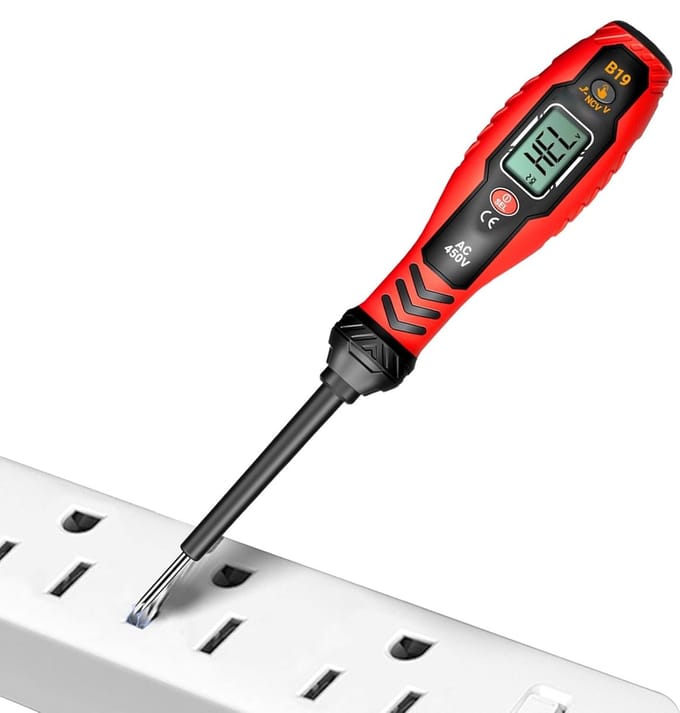 Spanningstester - Circuitdetector - Elektrische inspectie - Contactloze detectie - Compact formaat - Rood