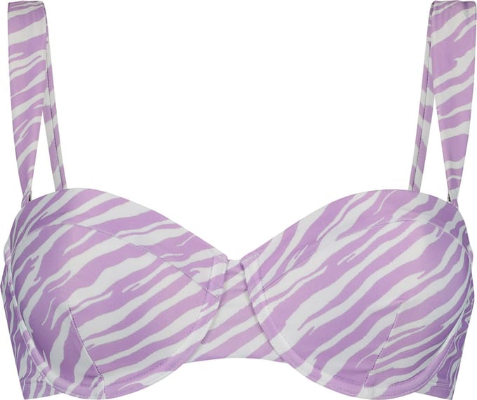 Hunkemöller Dames Badmode Voorgevormde beugel bikinitop Zebra - Paars - maat E85
