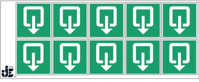 Uitgang pictogram sticker | 5 x 5 cm - 10 stuks per vel