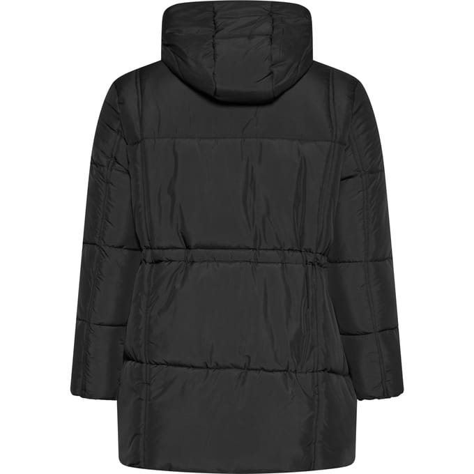 Yours Zwarte Korte Gewatteerde Jas Size 50-52