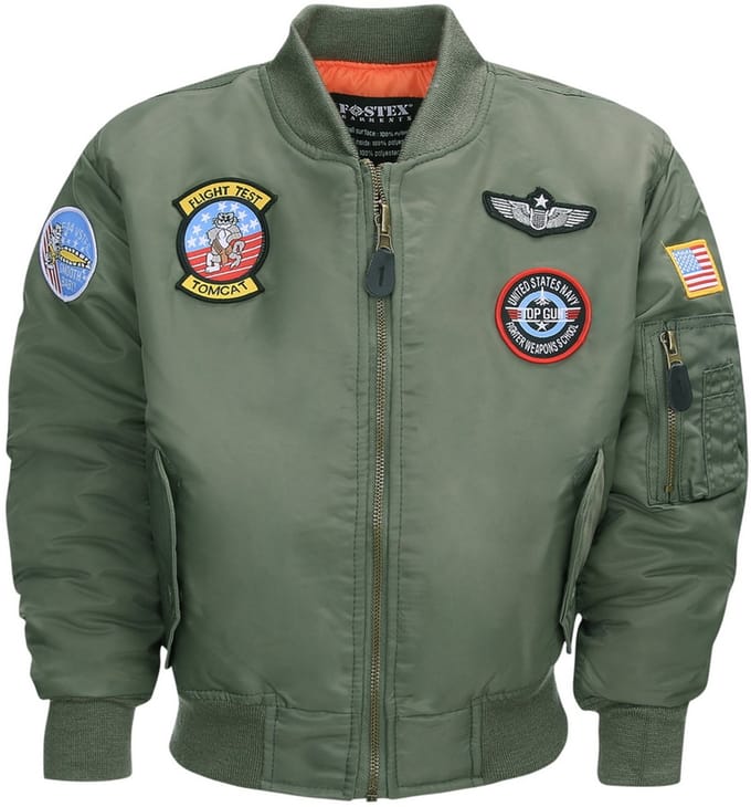 Fostex Garments - Kids MA-1 flight jacket (kleur: Groen / maat: S)