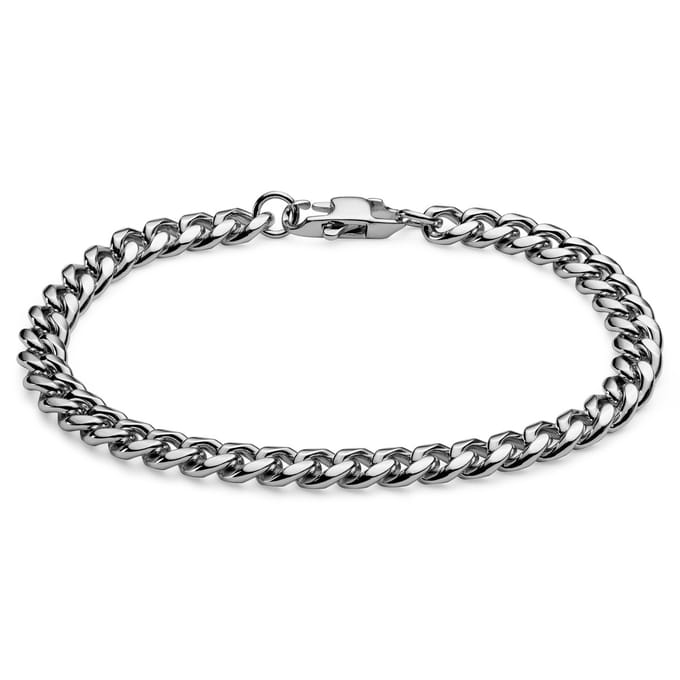 6 mm Zilverkleurige Ketting Armband