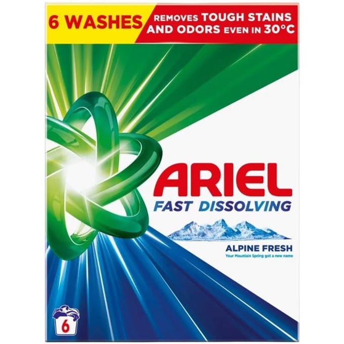 Poudre à laver Ariel à dissolution rapide Fraîcheur Alpine 330g (6 Lavages)