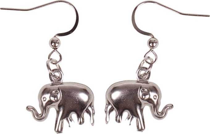 Oorbellen met Hangertje Olifant zilverkleurig 1,5cm