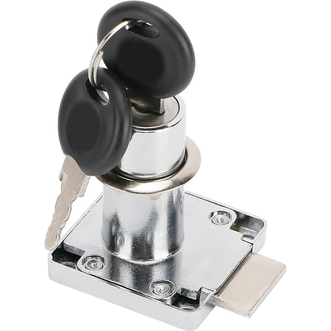 Ensemble de 3 pièces Serrure de tiroir de bureau avec clés Accessoire de quincaillerie pour serrure de porte d'armoire de bureau black