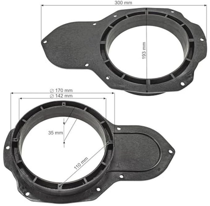 Luidspreker Ringen Adapter voor VW Passat 3C CC - Geschikt voor 165mm DIN Luidsprekers