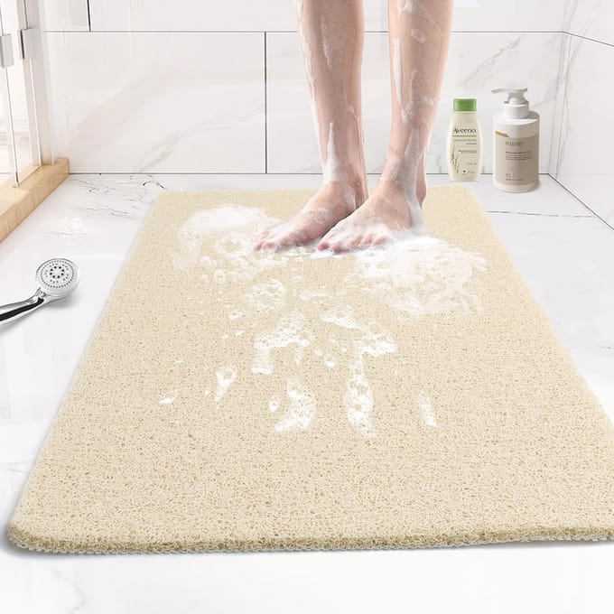 Antislip Douchemat voor Ouderen - 17" x 24" Beige Badmat
