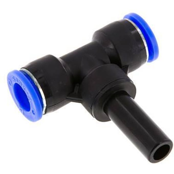 12mm x 12mm T-koppeling PBT Insteekfitting Plug NBR [2 Stuks]