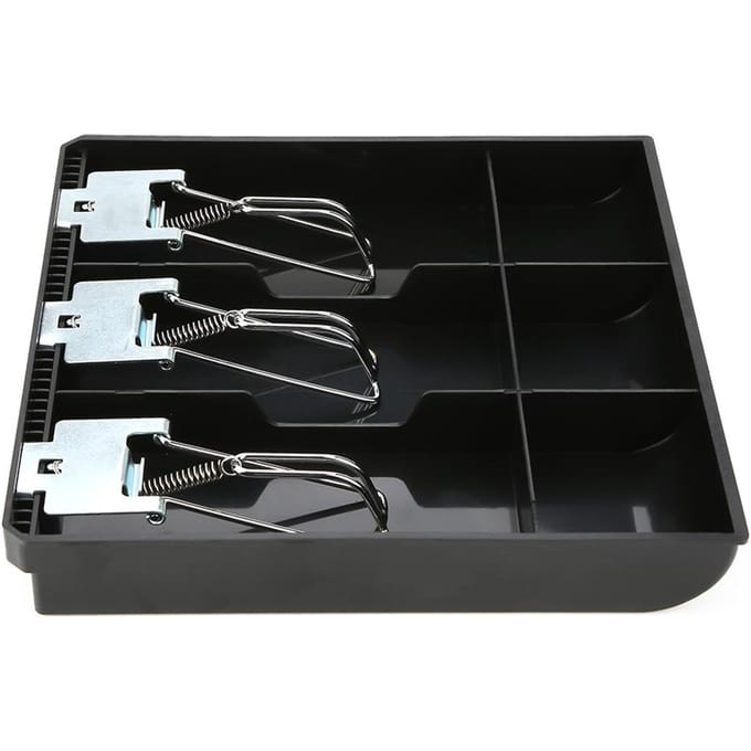 Kassalade Register Inzetbak Vervanging Kassier Drie Vakken met Metalen Clip(zwart) black