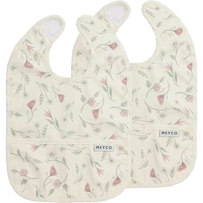 Meyco Baby Flower Slab Met Opvangbakje - 2-pack - Multicolour