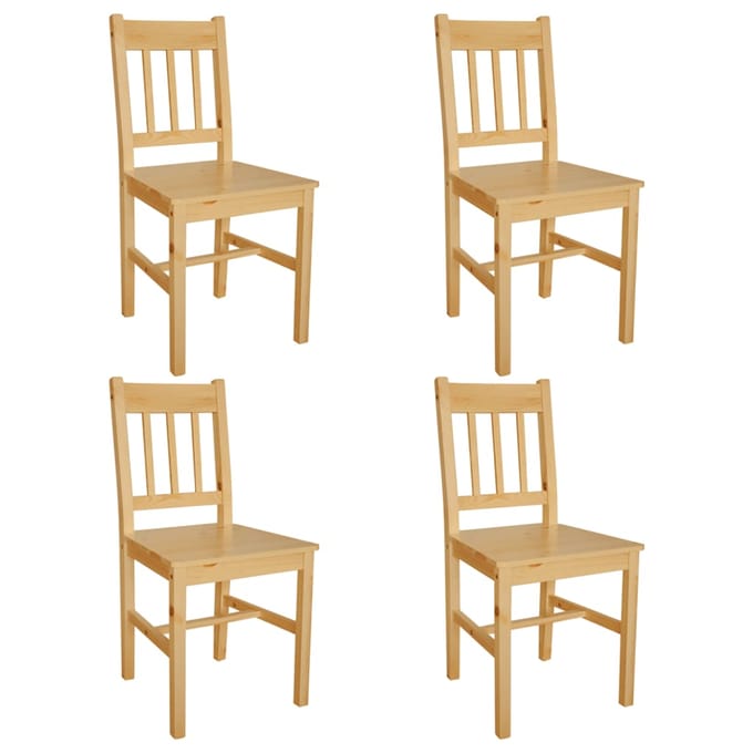 vidaXL - Eetkamerstoelen - 4 - st - grenenhout