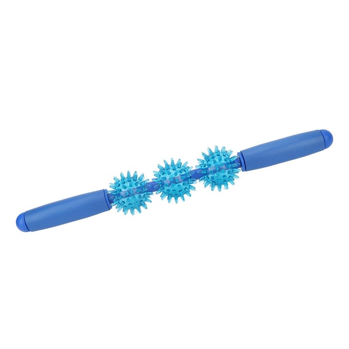 Massage Roller Stick met 3 Massageballen 360 Graden Massage Fascia Spierroller Massageroller blue