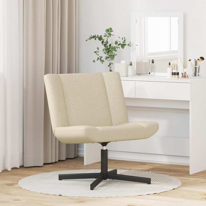 vidaXL - Draaistoel - Crèmekleurig - 63 - x - 75 - x - 76 - cm - Stof