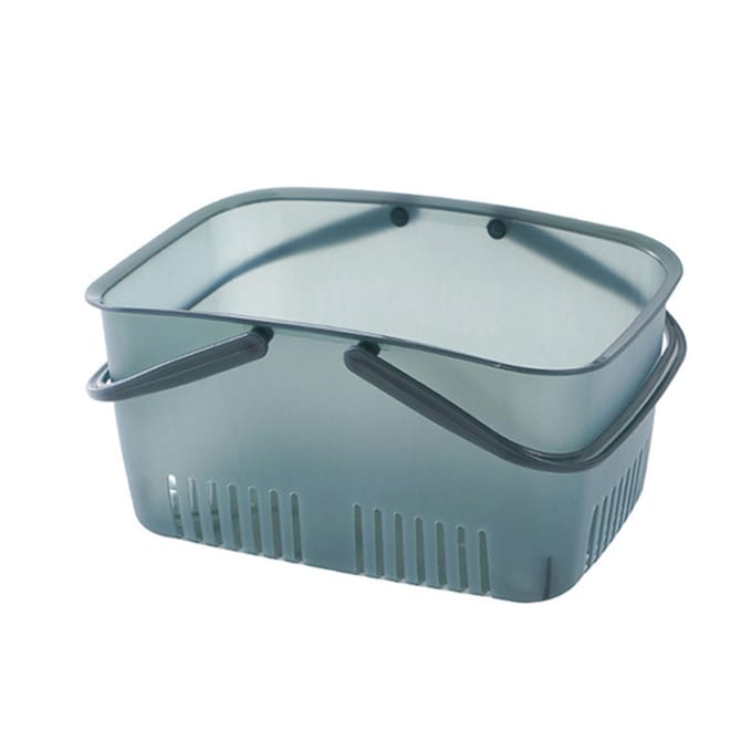 Badkamer Organizer Mand met Draagbaar Handvat Bodem Hol Multifunctioneel Grote Capaciteit Douchebak white
