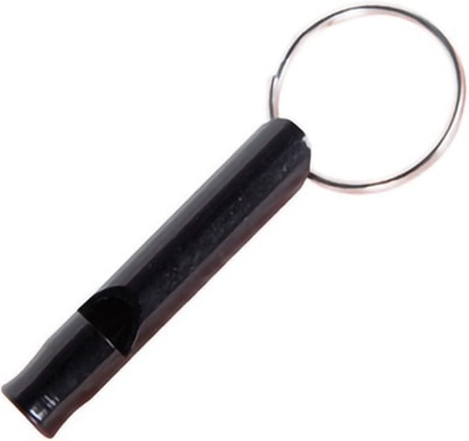 Sleutelhanger met fluitje - Zwart