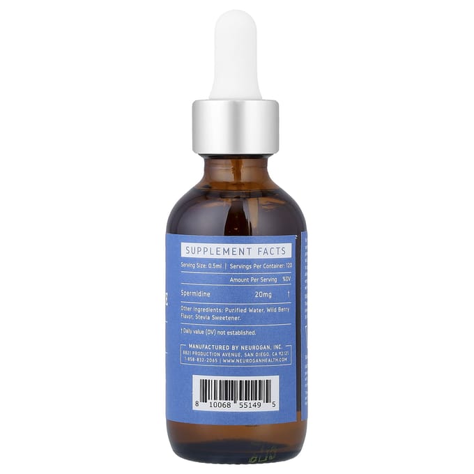 Neurogan Health, Spermidine Druppels, Wilde Bes, 20 mg, 60 ml (2 oz)