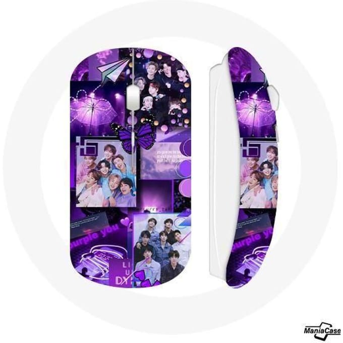 Souris Sans Fil - BTS - Concept Photo - Violet - Clé USB Wi-Fi incluse - Compatible Mac et PC