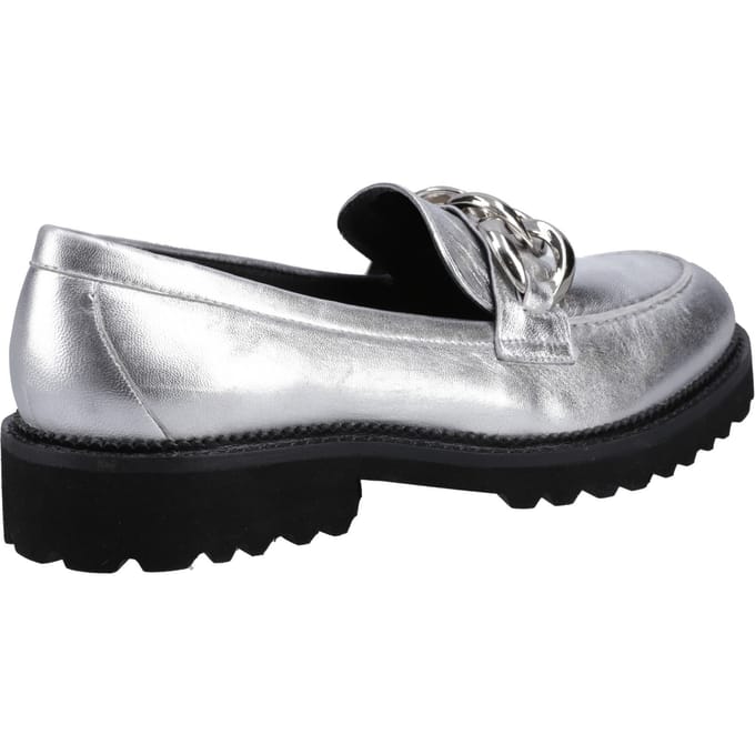 Hush Puppies Gianna Leren Dames Zilveren Instappers