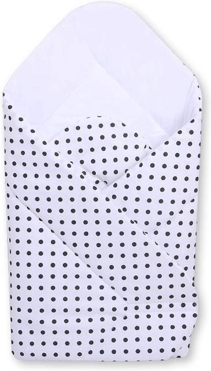 My Sweet Baby Wikkeldeken Two Hearts Dots/Zwart