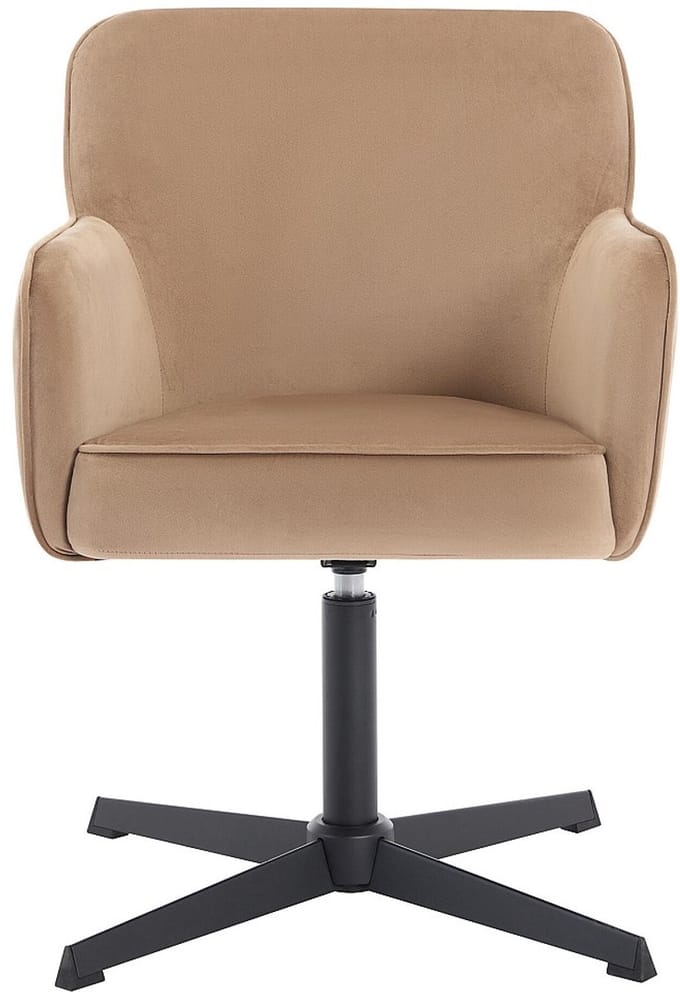 Vente-unique Bureaustoel - Fluweel - Beige en zwart - CAPULI