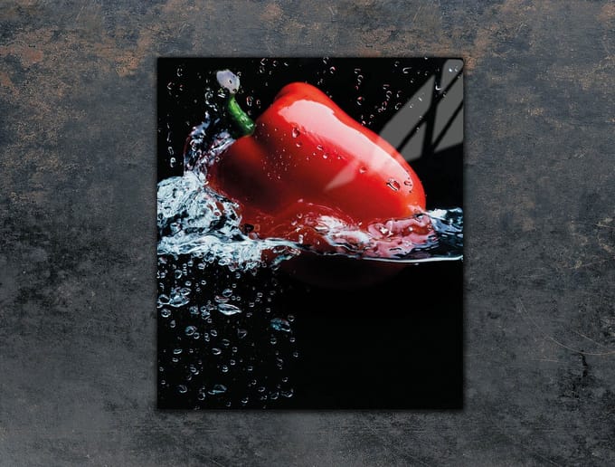 TMK ArtDeko - Serie - Snijplank - Glas - 45x52cm - Paprika