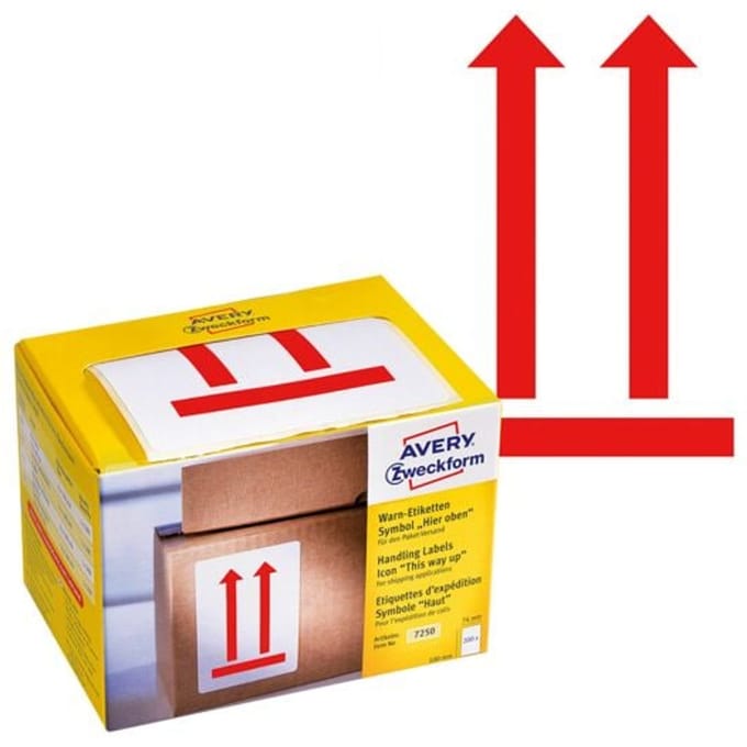 Avery Labels in dispenser pre-printed with "Up" paper material