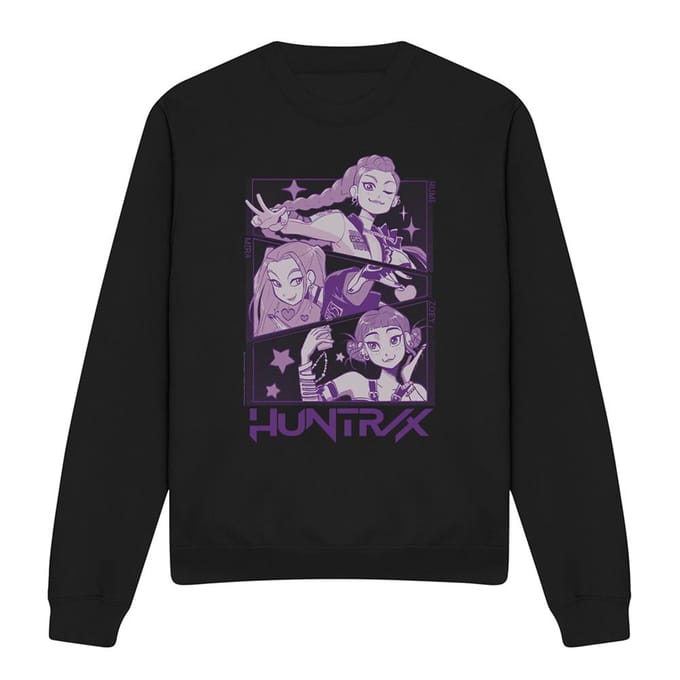 K-Pop Demon Hunters Unisex Volwassenen Huntr/X Panel Sweatshirt (Zwart)