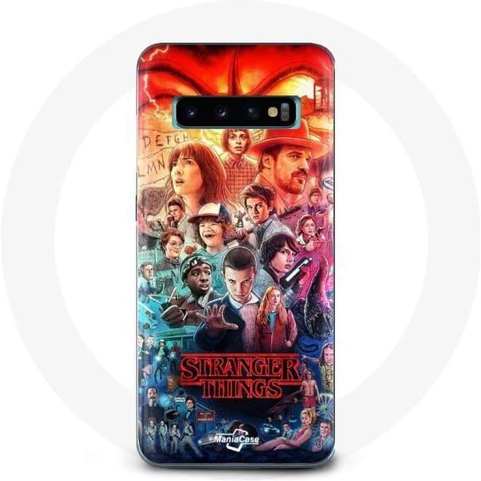 Coque pour Samsung Galaxy S10 - Stranger Things - Saison 4 - Affiche Personnages - Plastique - Mixte