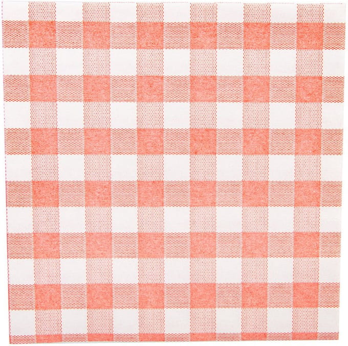 servetten rood/wit , 33x33 cm, 1 laags. 200 stuks