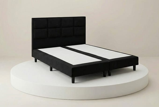 Boxspring DreamLux - 120x200 Zonder matras - Zwart 8 Vaks - BalBedden