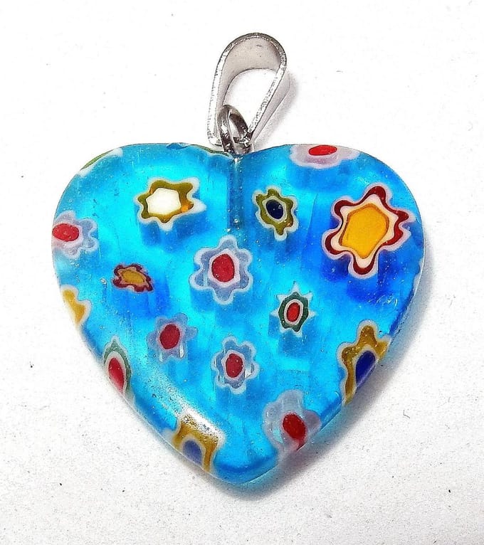 Hartje blauw met kettinkje