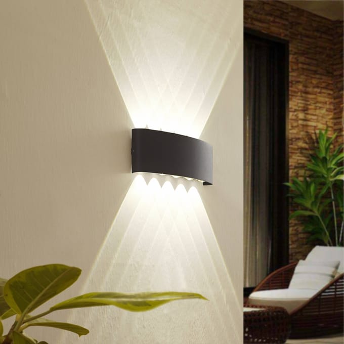 Lindby LED buiten wandlamp Ithan, 5-lamps, antraciet, 27 cm