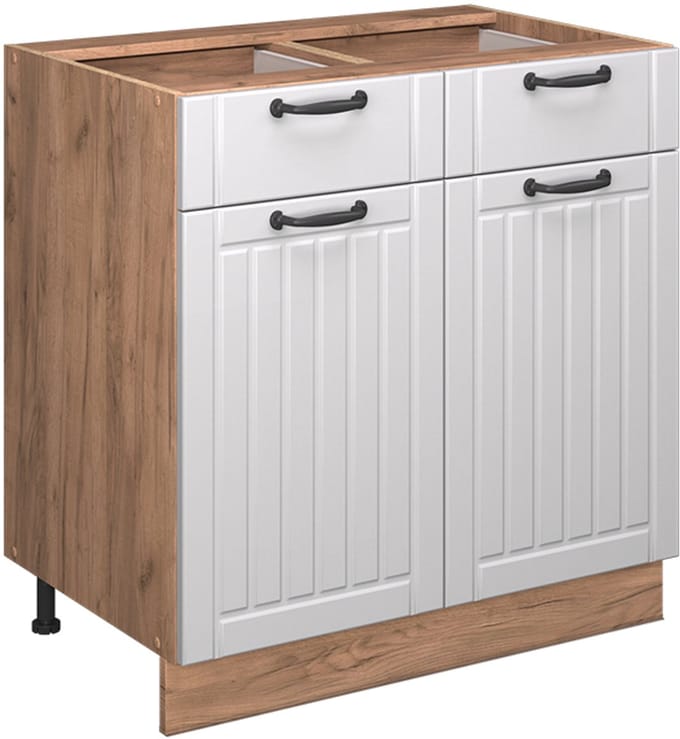 Vicco Fame-Line Keukenonderkast – 80 cm, WB Eik Wit Landhuis
