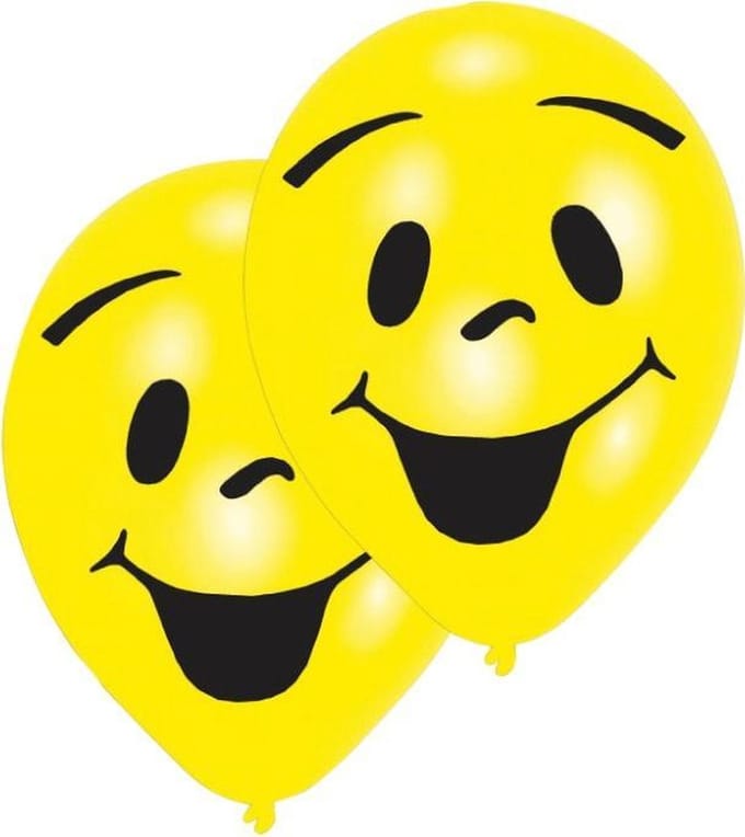 Amscan Ballonnen Sunny Smile 25,5 Cm Geel 8 Stuks