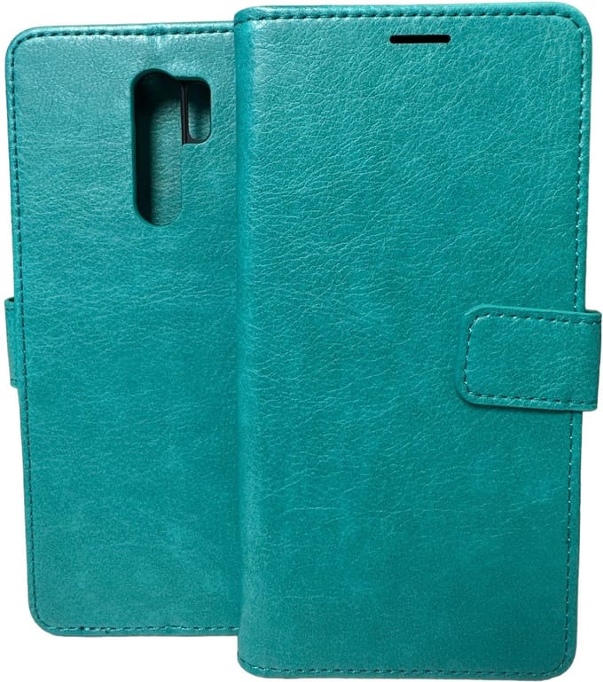 Portemonnee Book Case Hoesje Geschikt voor: Xiaomi Redmi 9 - Mintgroen
