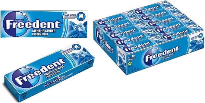 Freedent Menthe Givree Frozen Mint Blue - Kauwgom - 30 x 10
