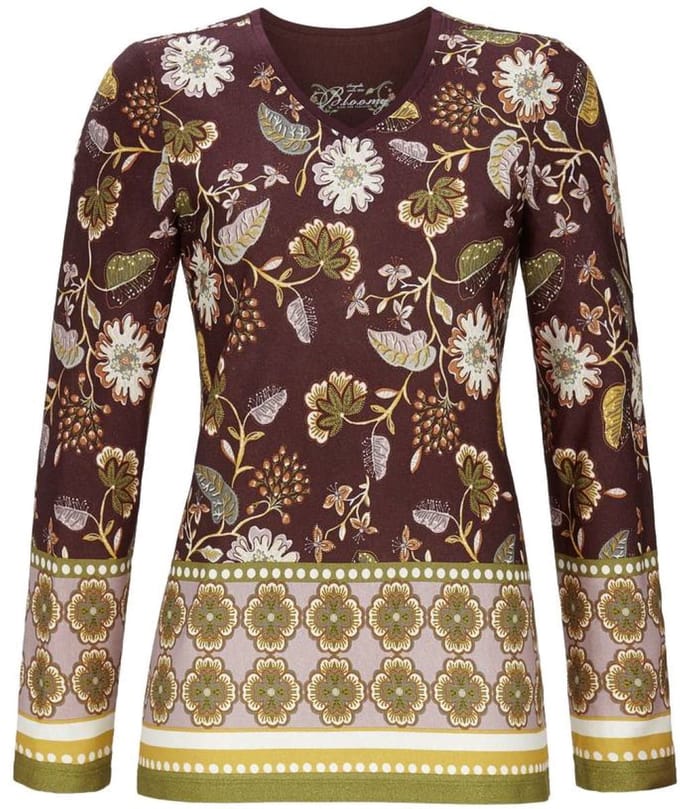 Ringella pyjamashirt bloemenpatroon rood