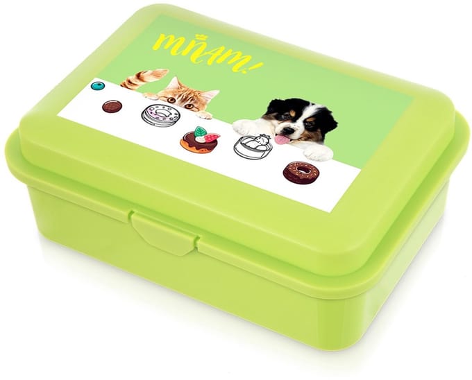 Lunchbox Groen Hond Kat 750 ml - Bento Box - Broodtrommel