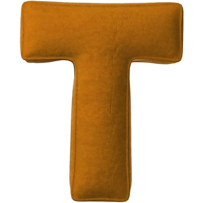 Kussen letter t Yellow Tipi Posh Velvet