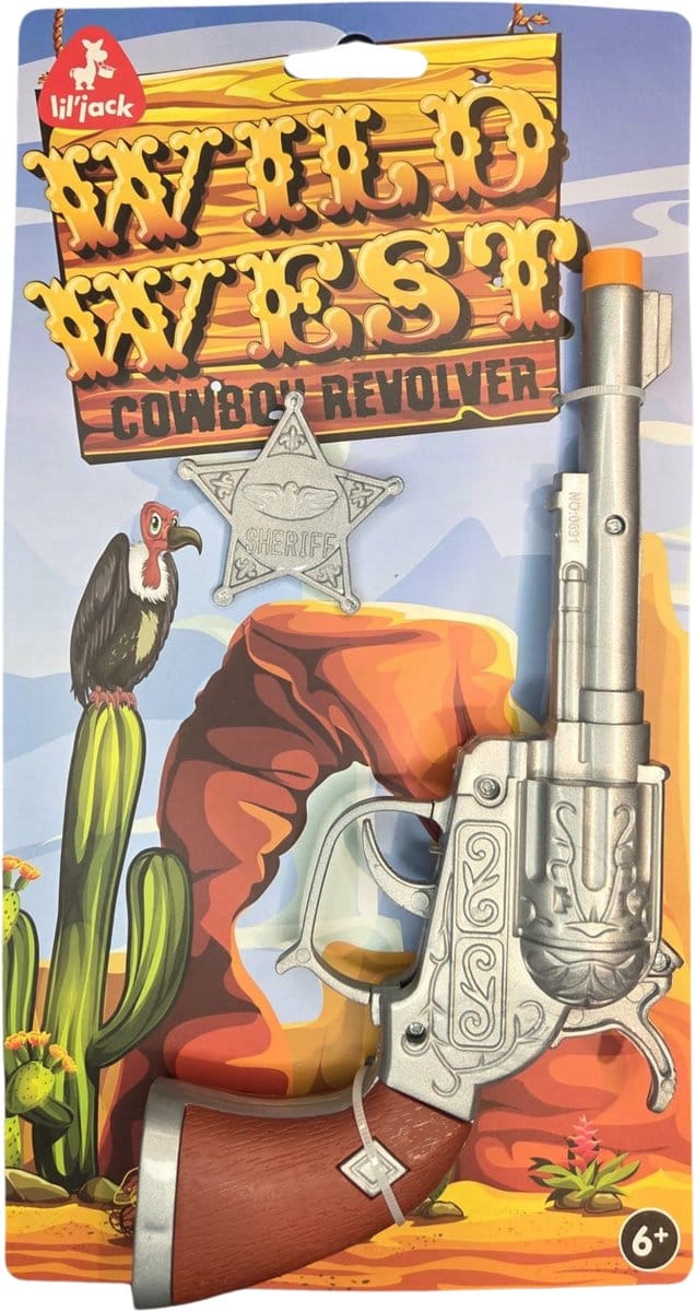 Cowboy Pistool - Met Sheriff Ster Zilver - Plastic
