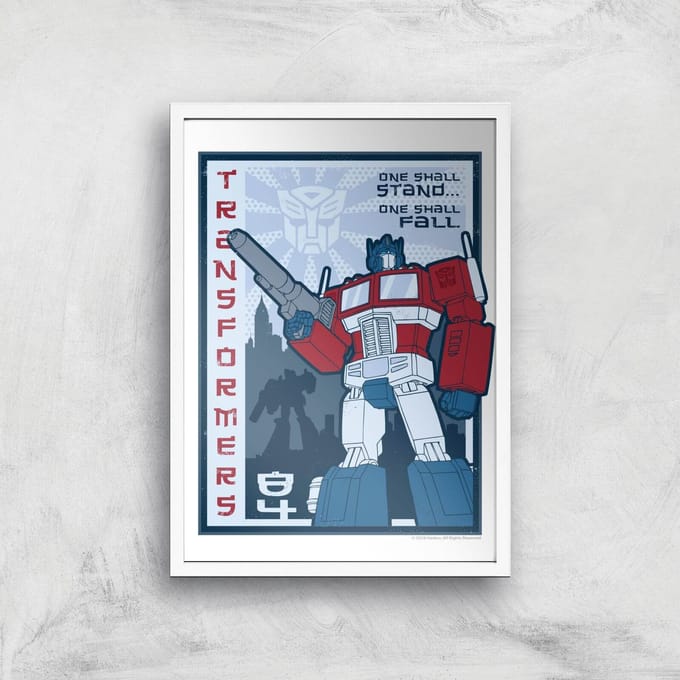 Transformers One Shall Stand Poster Art Print - A4 - White Frame
