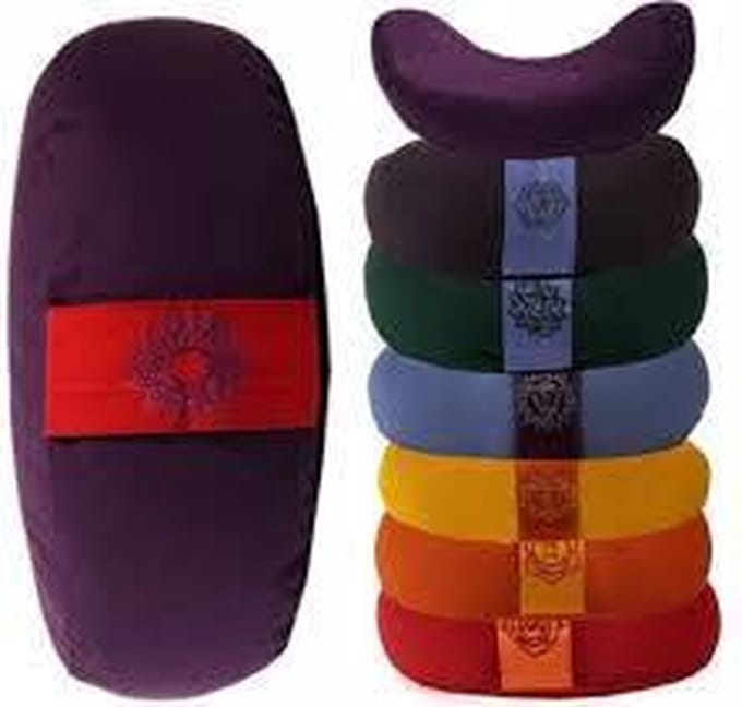 Meditatiekussen violet 7chakra halve maan - 33x13 - Boekweit - Katoen - 1300 - Violet - M
