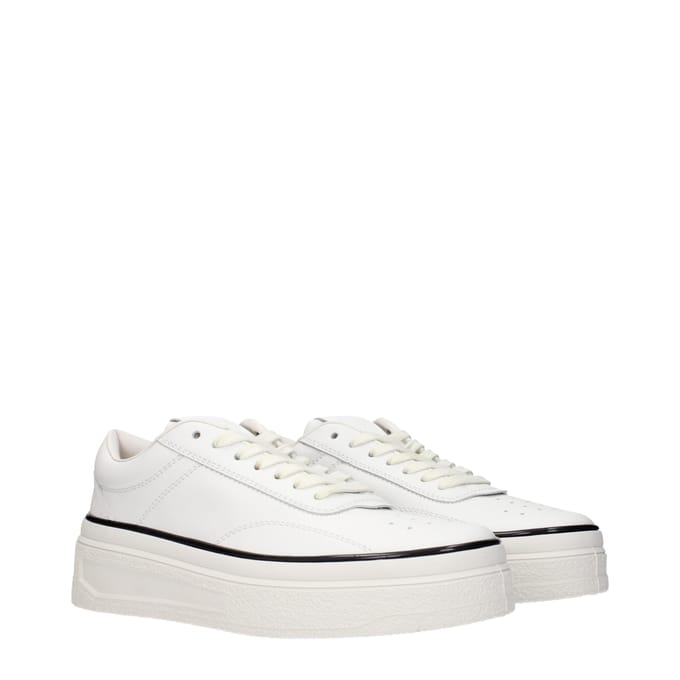 Jil Sander Witte Leren Platform Sneakers