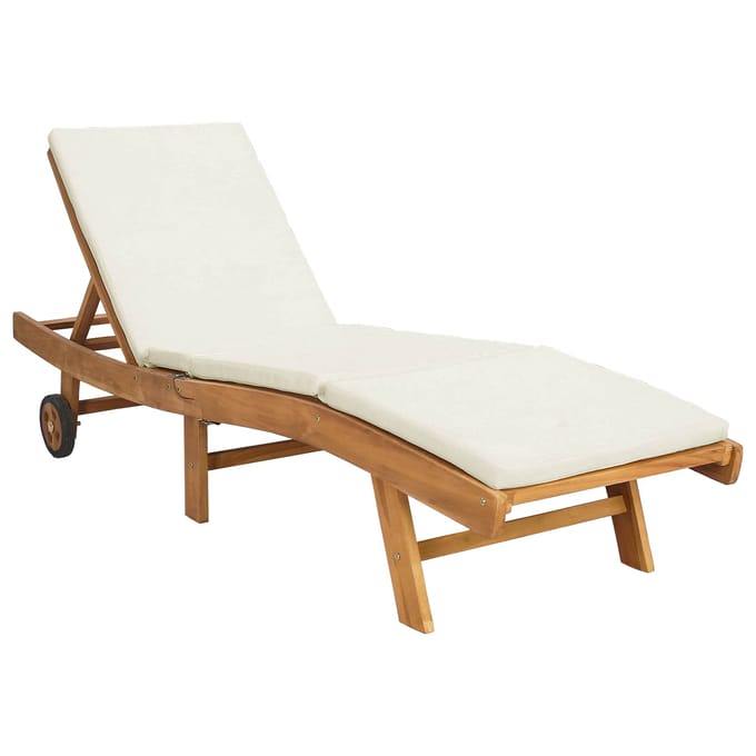 vidaXL - Ligstoel - Polyester - Bruin - en - crèmekleurig