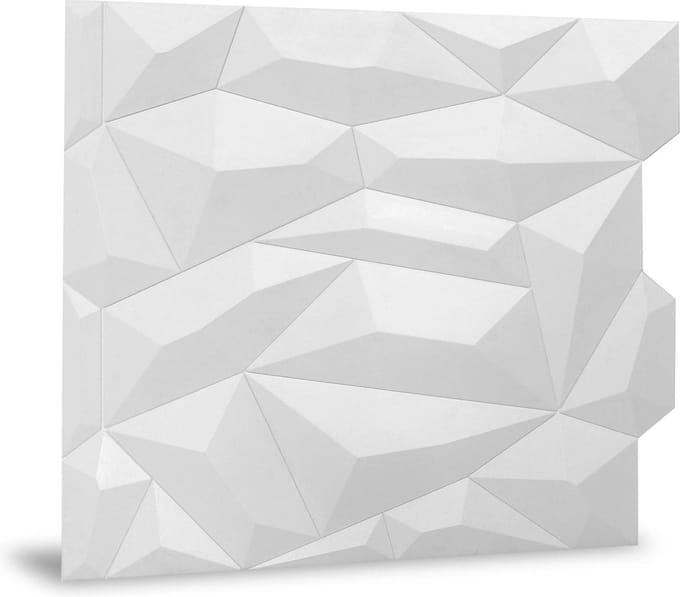 Wandpaneel 3D Profhome 3D 705475 Glacier Matte White Decoratief paneel glad met abstract patroon mat wit 2 m2