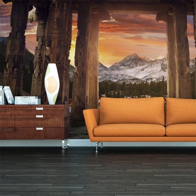 Fotobehang XXL - Trail of rocky temples