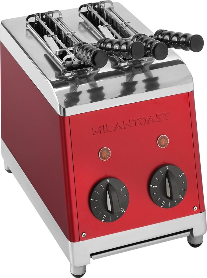 Milan Toast 2 tangs - Tosti ijzer - Rood