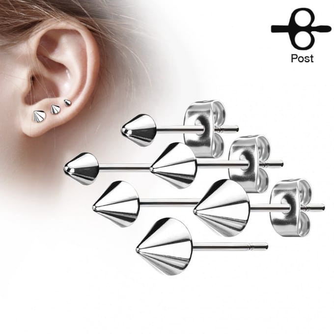 Oorbel spike egaal 0.8x6x5 - zilver - LMPiercings